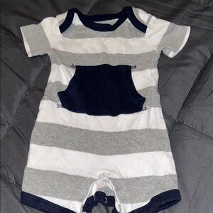 Navy and Gray Striped Kids Bodysuit